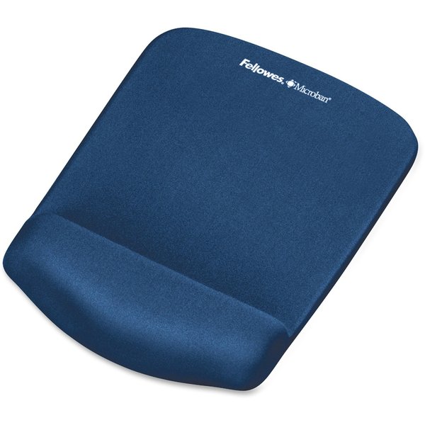 Fellowes Plushtouch Mouse Pad Wrist Rest W/ Foamfusion-Blue 9287301